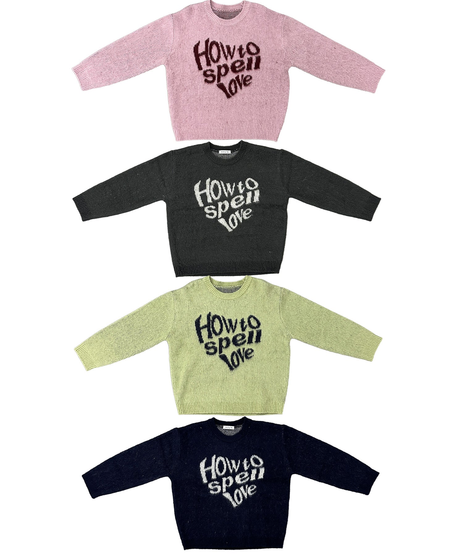 ハートレタリングニット