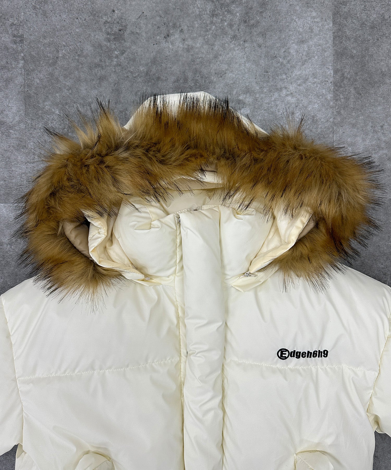 PUレザーコットンダウンジャケット