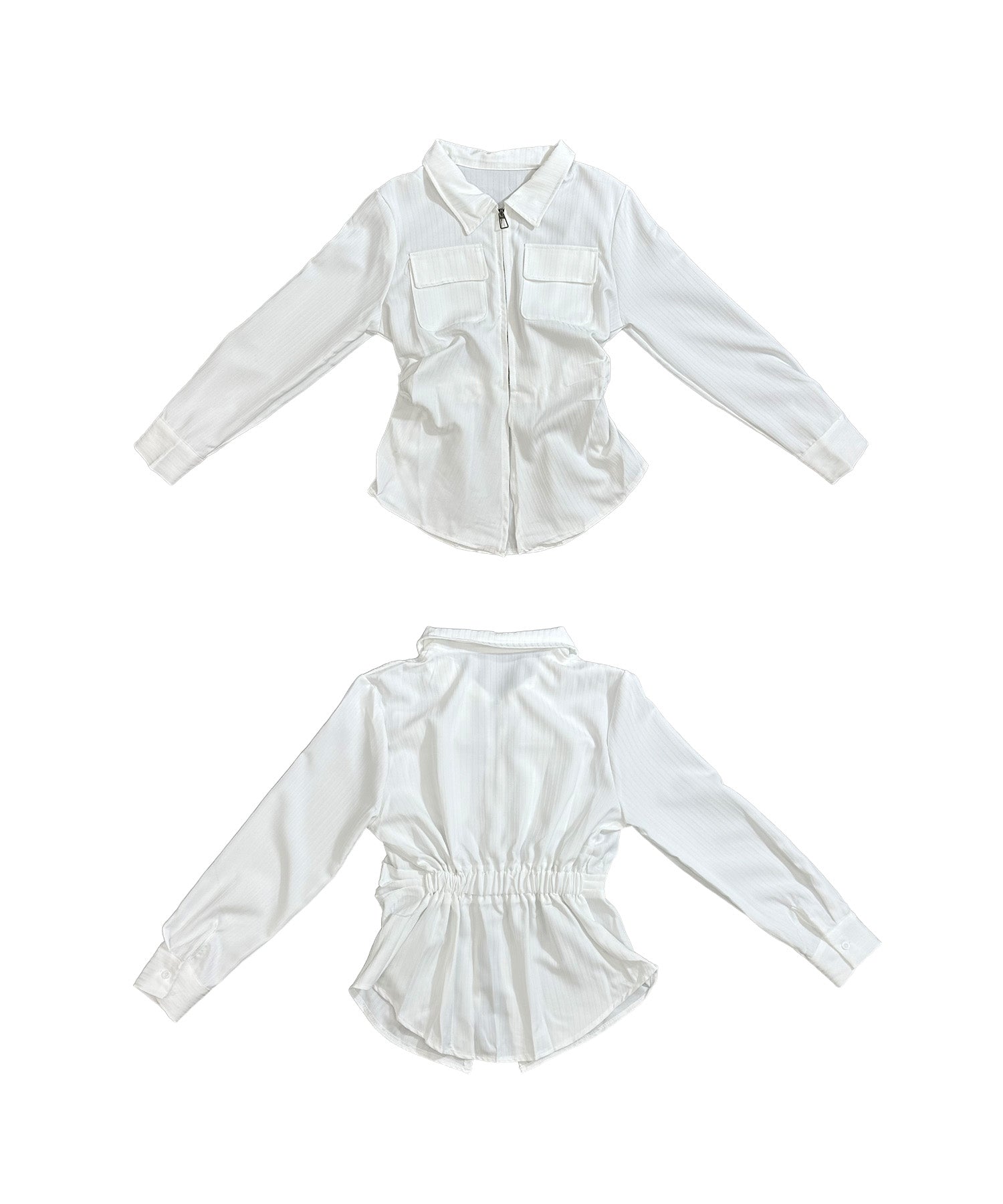 ウエストシェイプジップシャツ