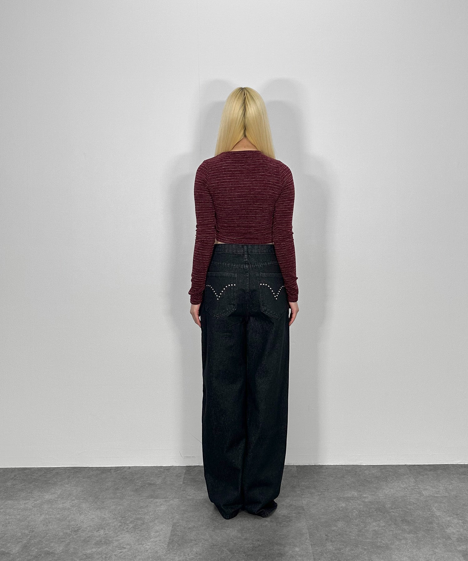 アイレットストレートデニムパンツ