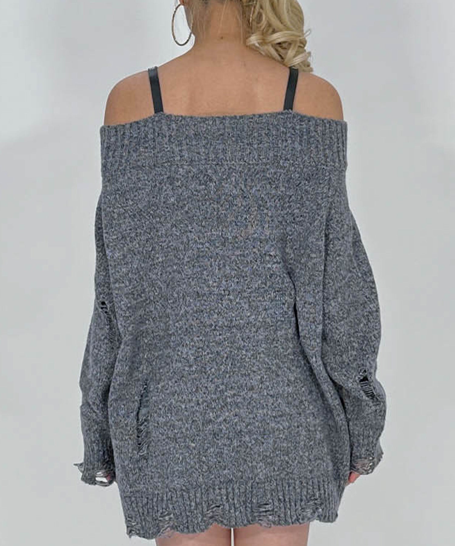 ショルダーベルトダメージニット