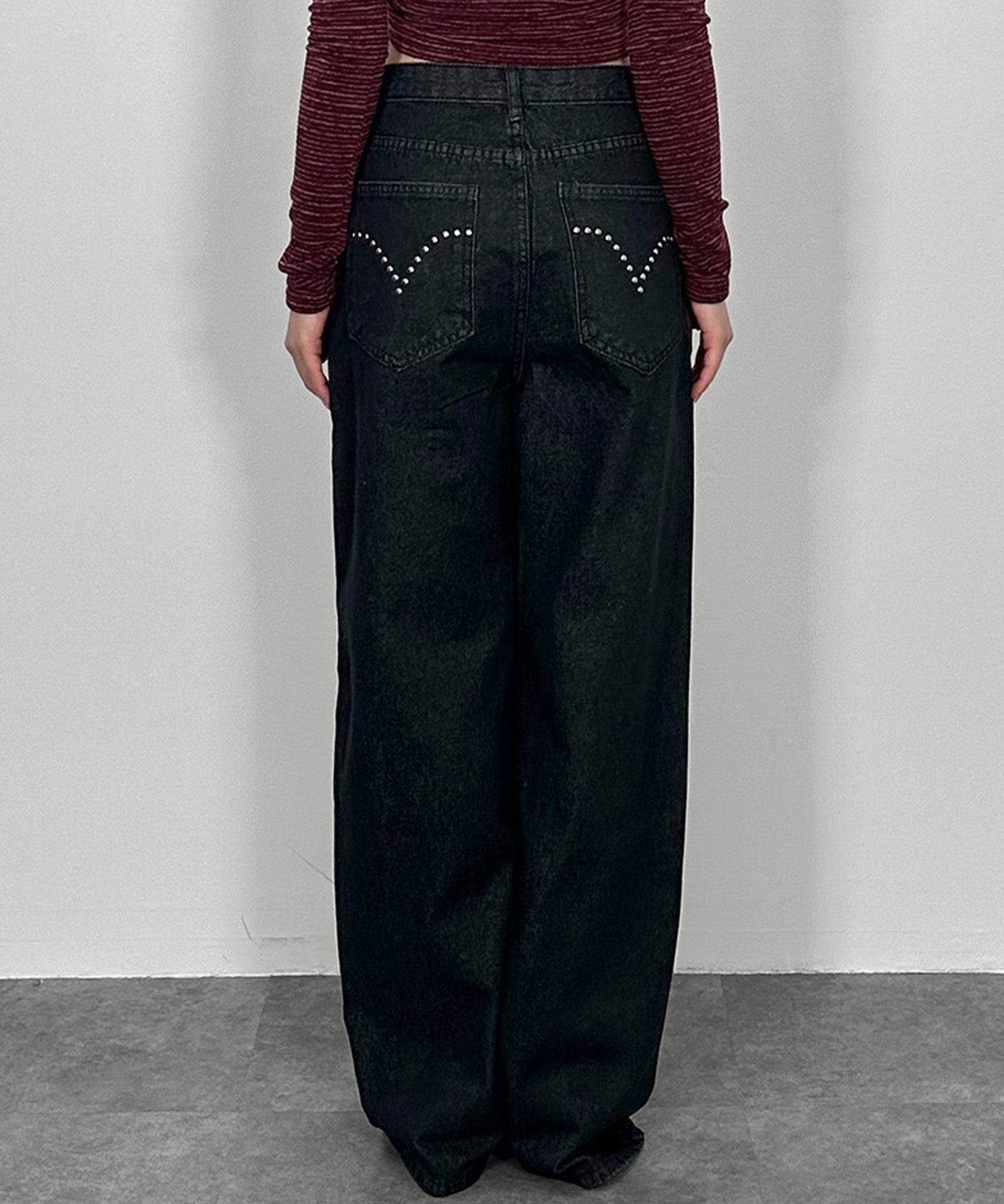 アイレットストレートデニムパンツ