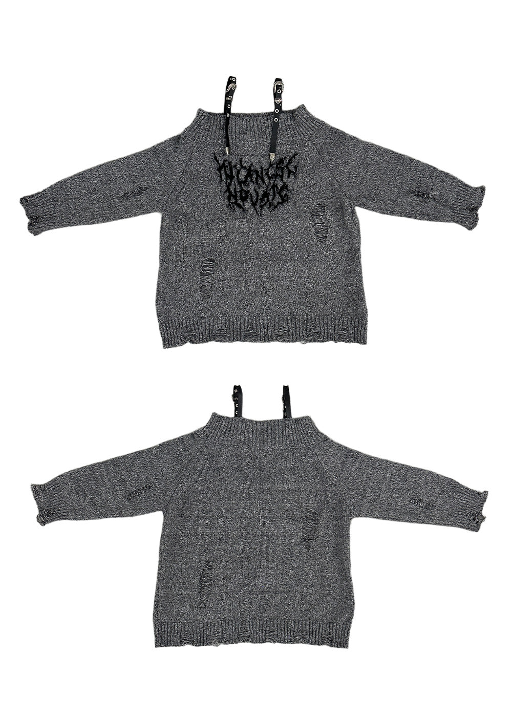 ショルダーベルトダメージニット