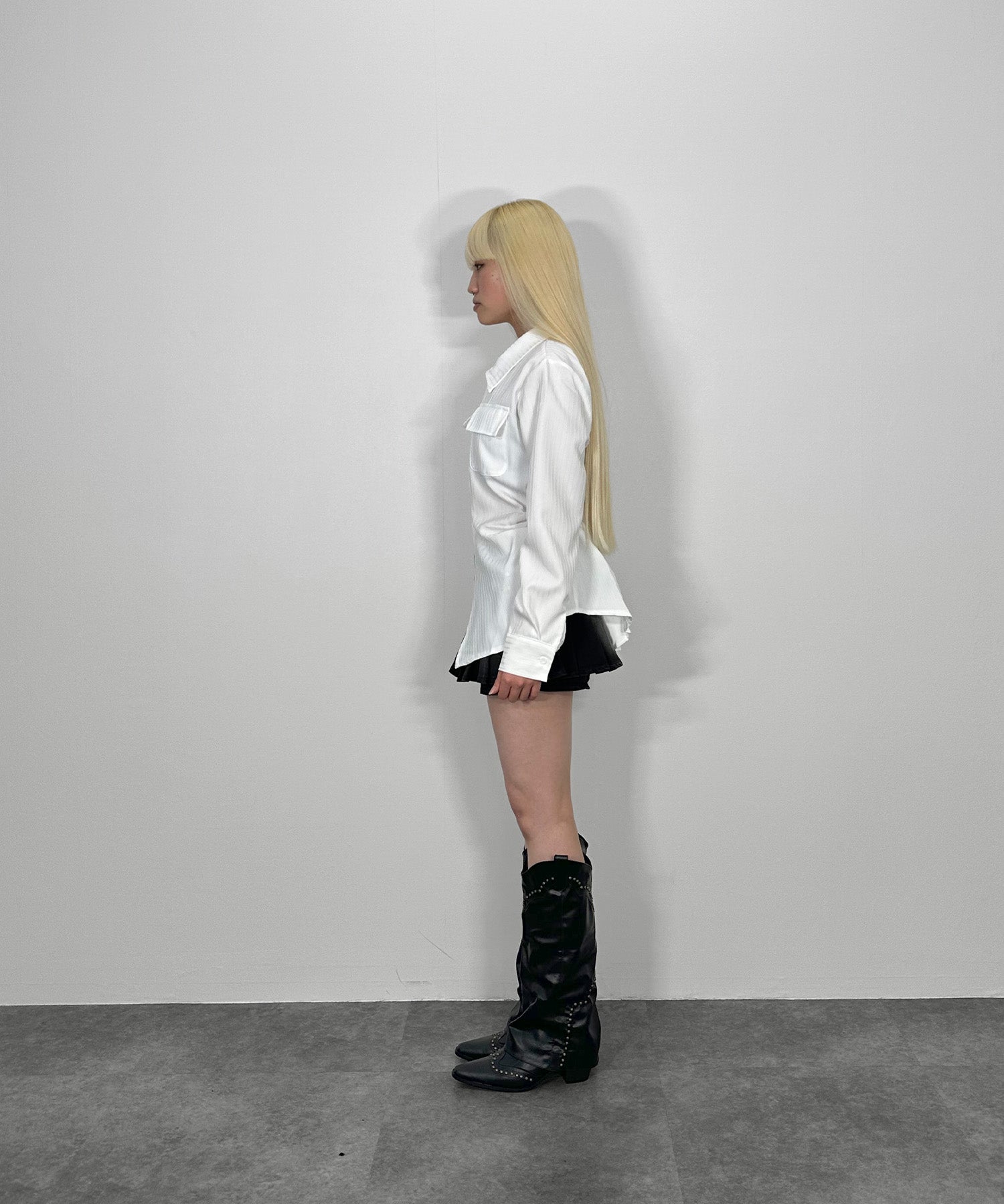 ウエストシェイプジップシャツ