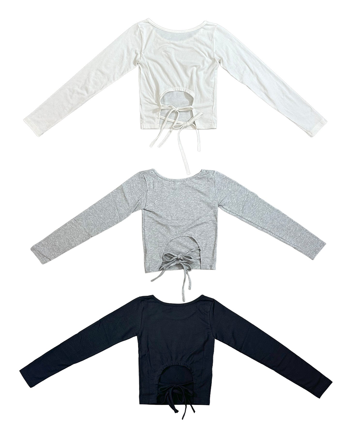 バックダブルストラップロングTシャツ