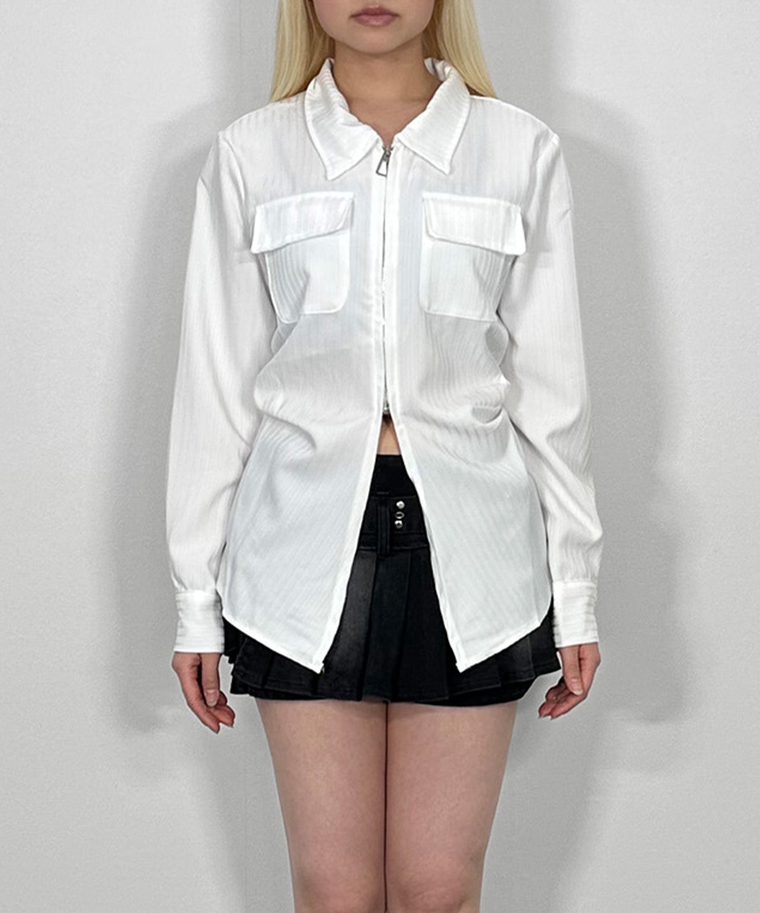ウエストシェイプジップシャツ