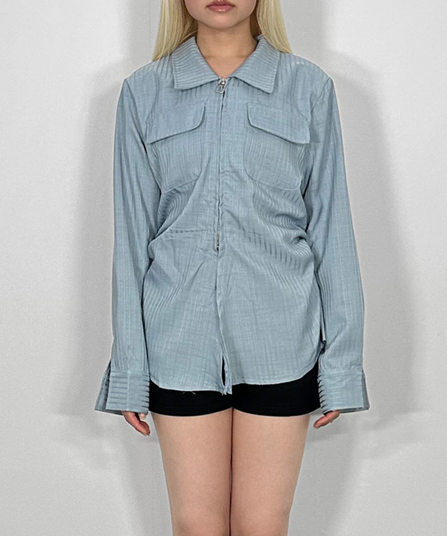 ウエストシェイプジップシャツ